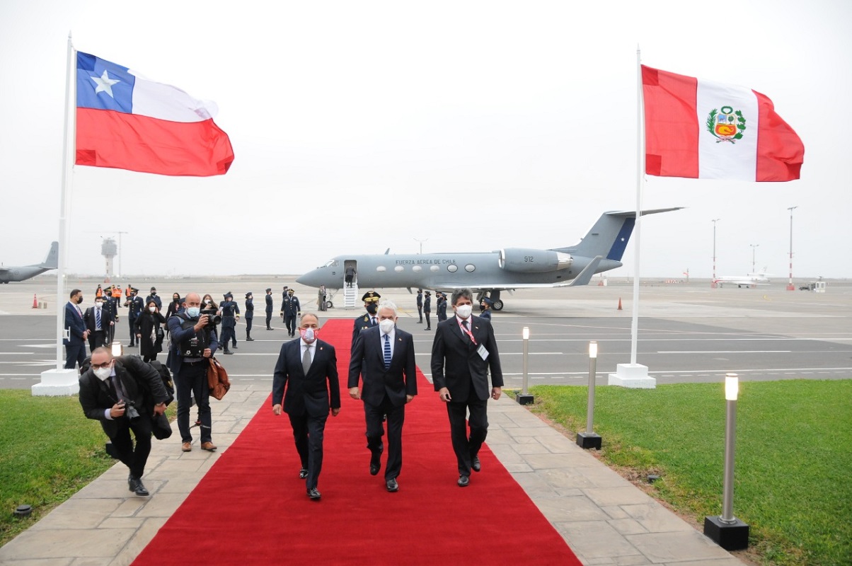 Presidente de Chile, Sebastián Piñeira, acaba de llegar al Perú para asistir a la Transmisión del Mando de Pedro Castillo.