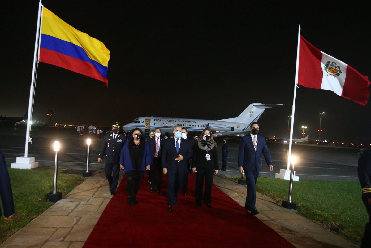 Presidente de Colombia Iván Duque ya está en el Perú para asistir a la juramentación presidencial de Pedro Castillo.