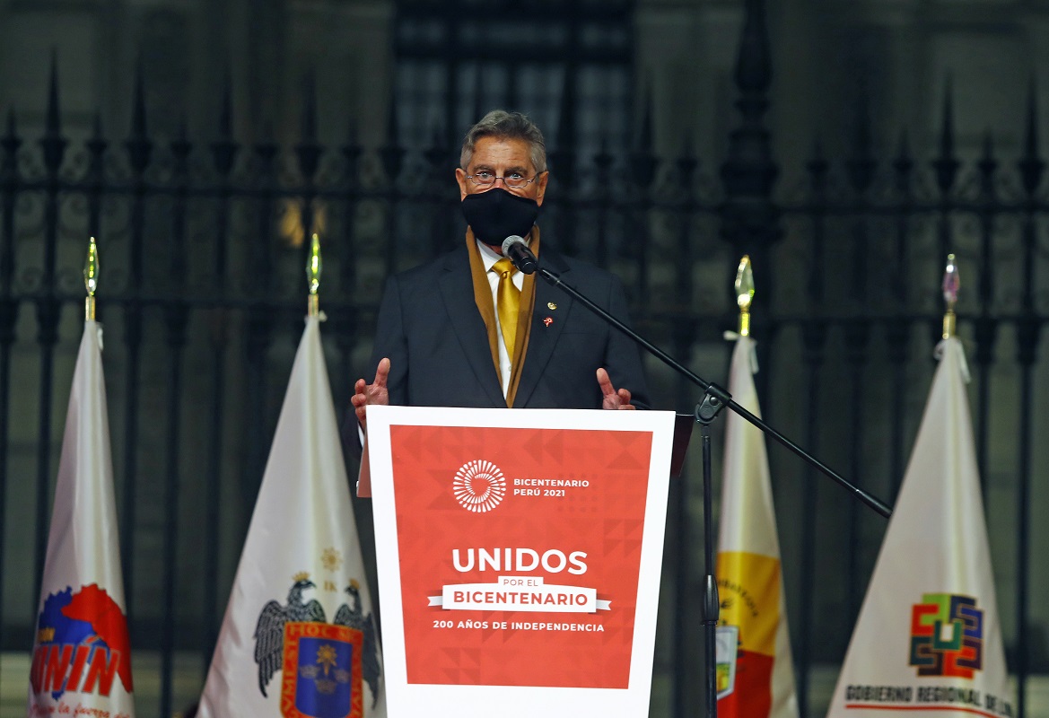 "Unidos por el Bicentenario" ceremonia fue liderada por el jefe de Estado Francisco Sagasti, antes de concluir su gobierno.