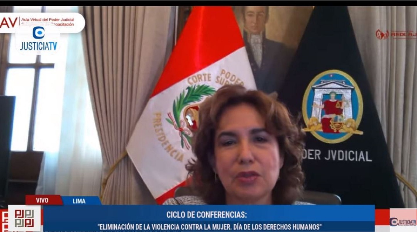 Poder Judicial reafirma su compromiso de eliminar violencia contra la mujer, señaló su presidenta Elvia Barrios.
