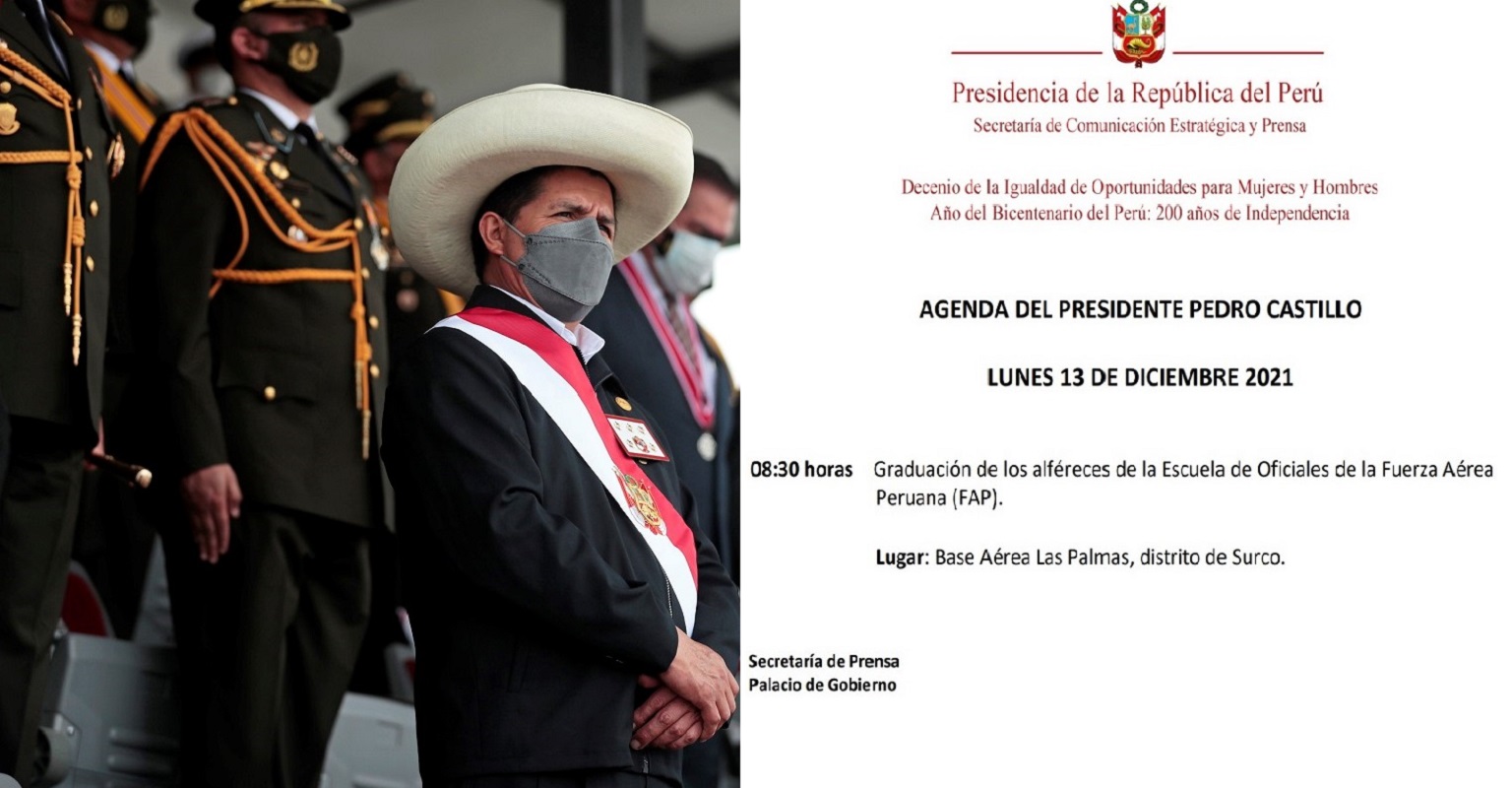 Presidente Castillo presidirá ceremonia de graduación en Escuela de Oficiales de la Fuerza Aérea del Perú.