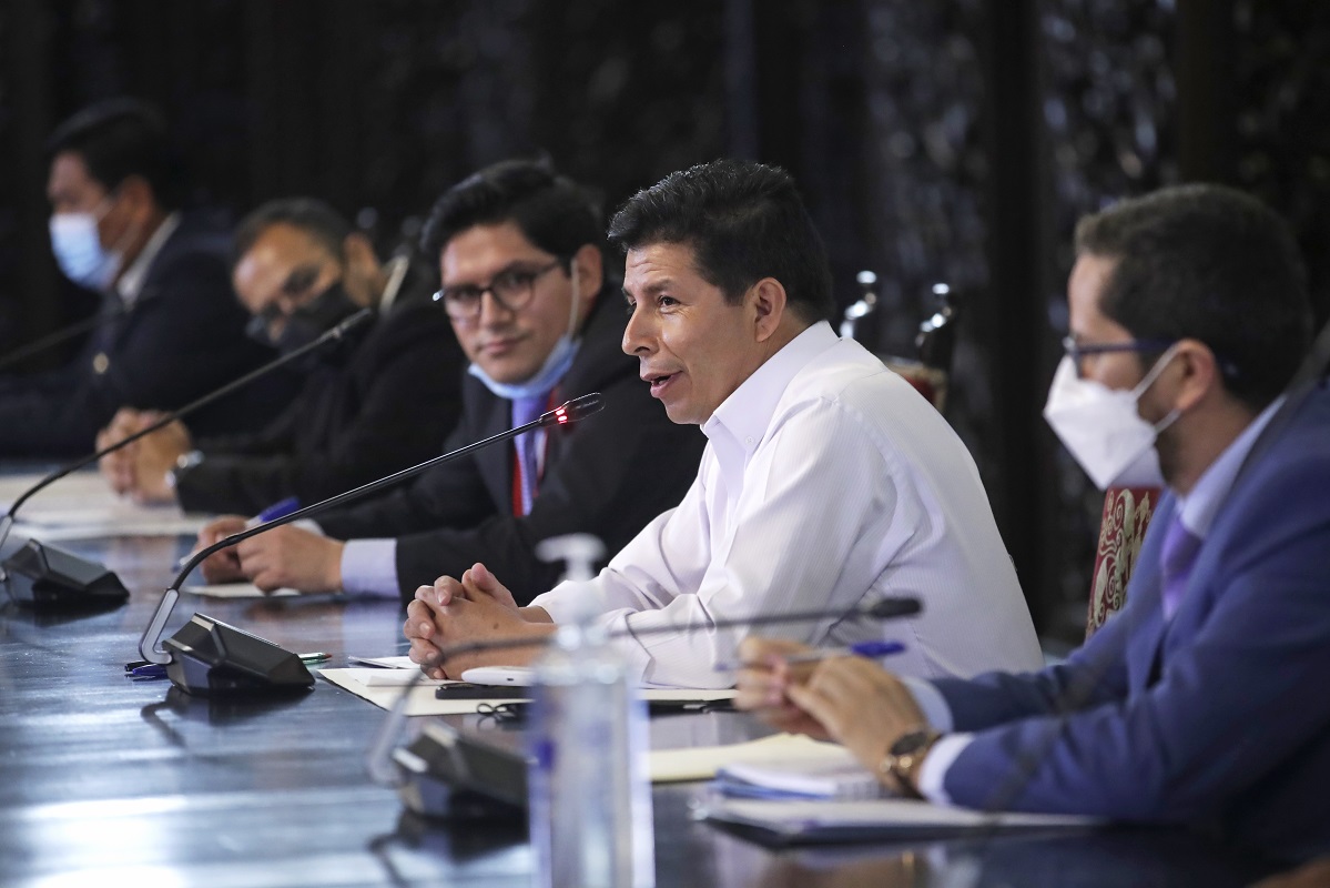 Prefectos del país sostuvieron agenda de trabajo con el jefe de Estado Pedro Castillo Terrones en Palacio de Gobierno.