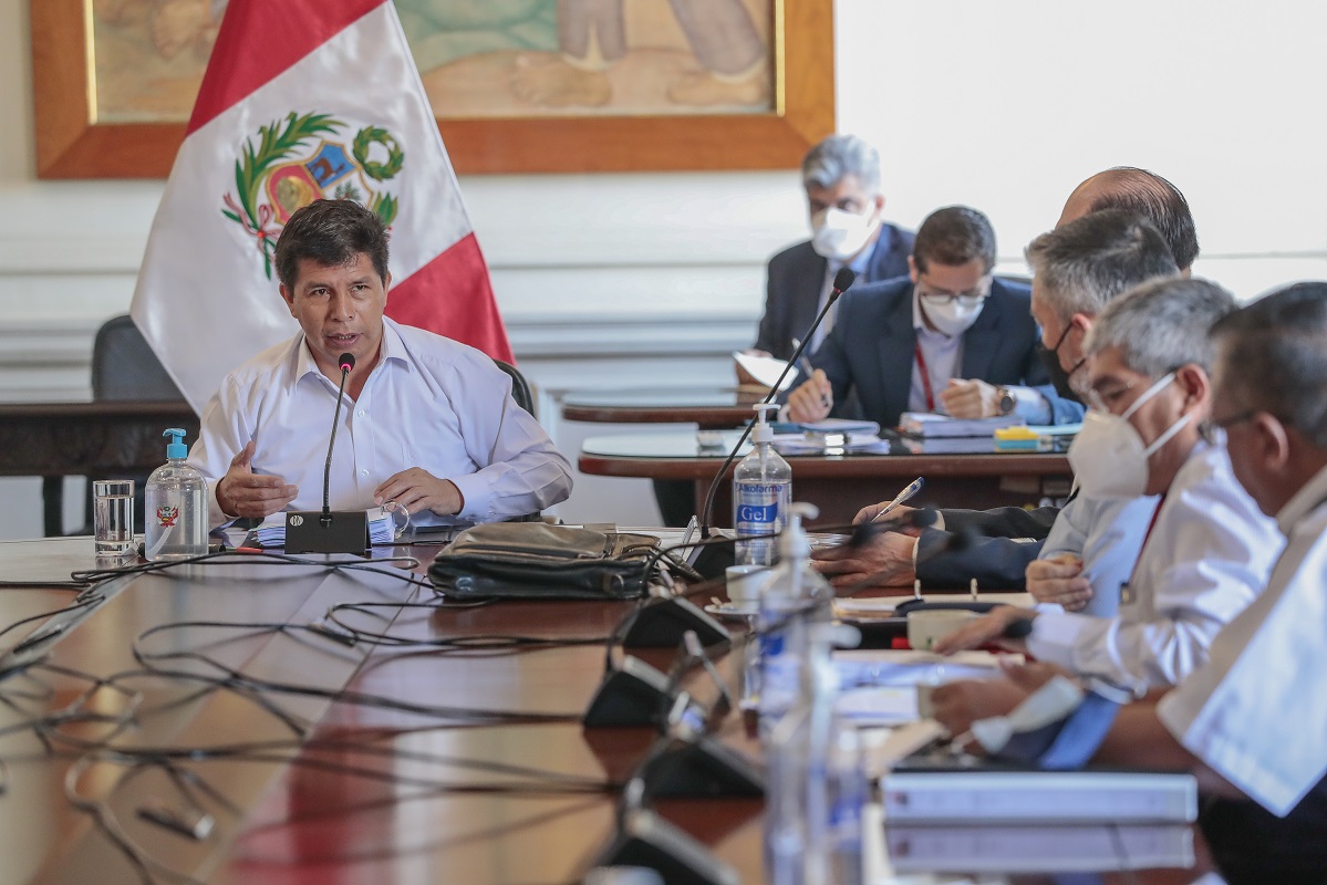 Liderados por el mandatario Pedro Castillo Terrones, Consejo de Ministros trató temas de seguridad ciudadana y lucha contra la pandemia.