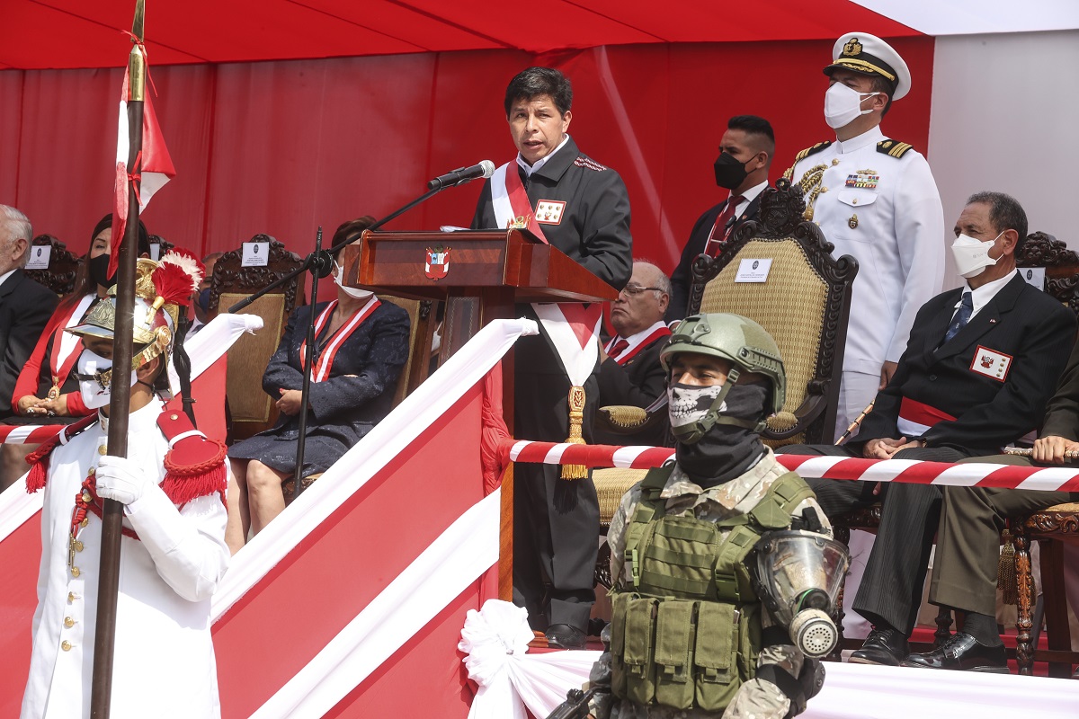 XXV aniversario de la Operación Chavín de Huántar, ceremonia liderado por el presidente del bicentenario del Perú, Pedro Castillo Terrones.