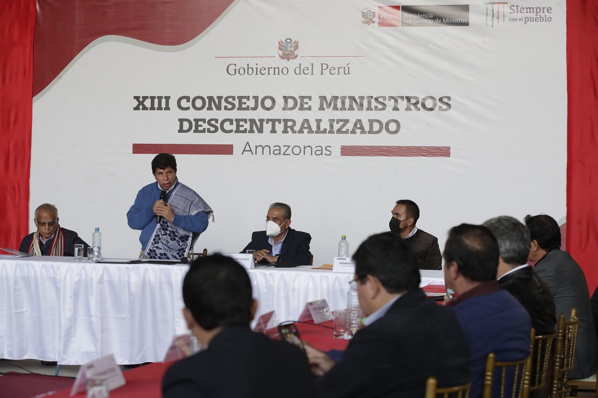 Desde Amazonas presidente Castillo anuncia inversión de más de 372 millones para carretera Chachapoyas - Rodríguez de Mendoza.
