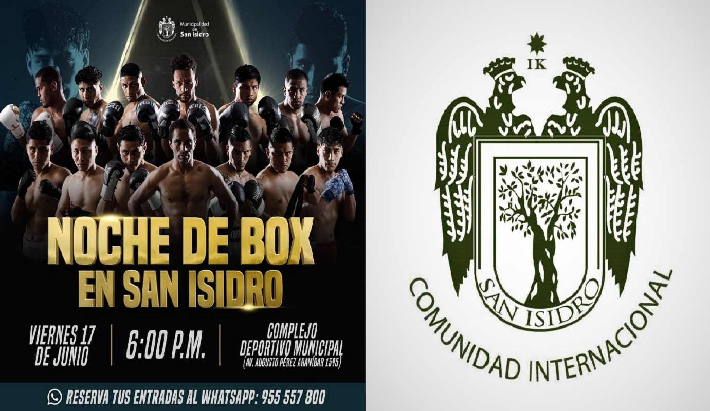Municipalidad de San Isidro en el Día del Padre, organiza una noche de Box este viernes 17, espectáculo gratuito con destacados boxeadores del medio.