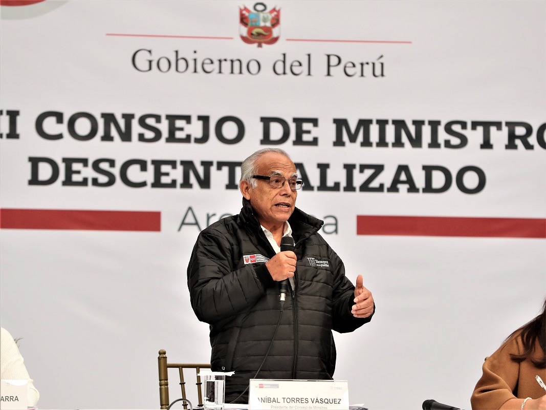 Premier Aníbal Torres "ejecutivo logra acuerdos para el despegue económico de Arequipa innovando la agricultura, industria y turismo".