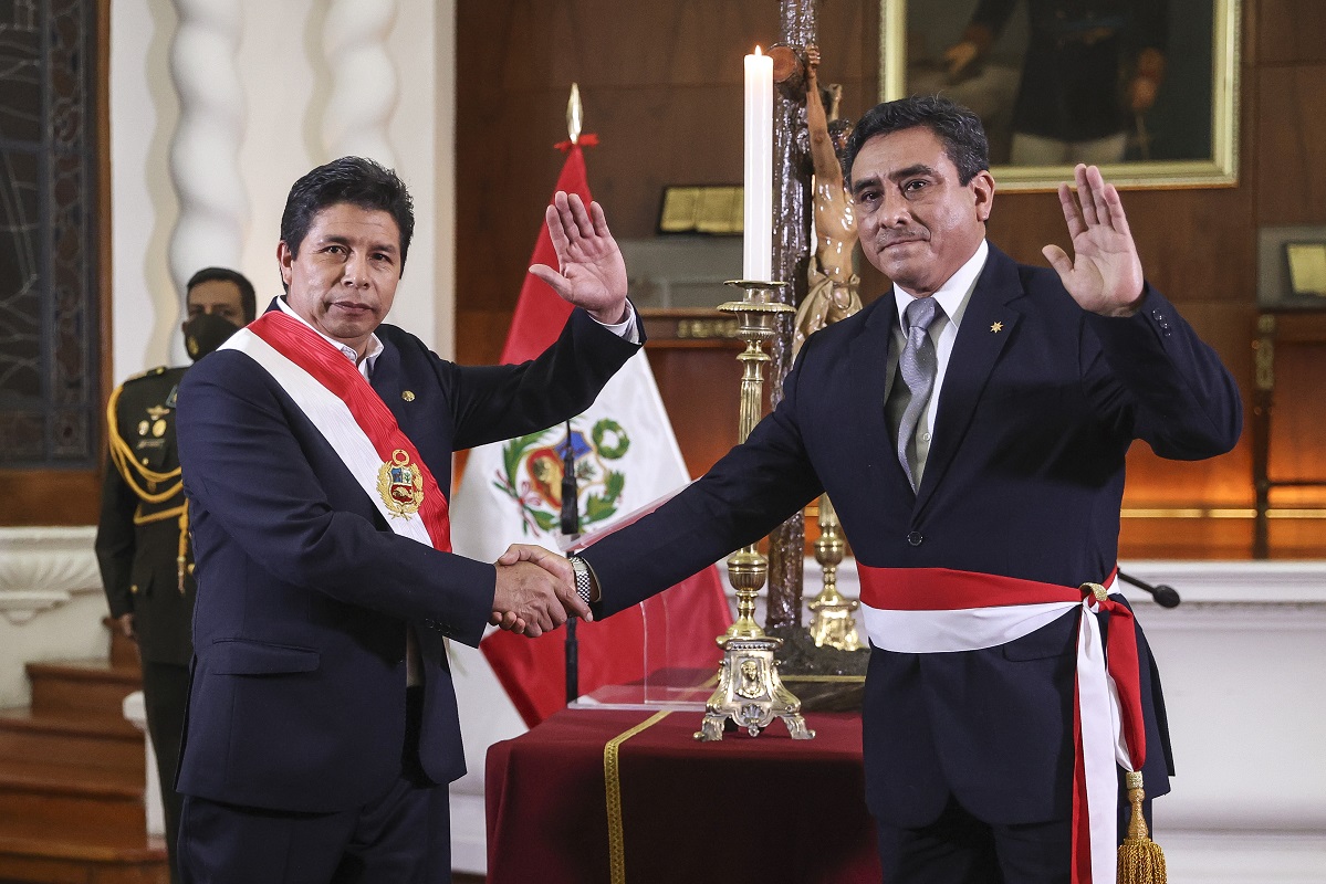 Willy Arturo Huerta Olivas, juramentó como nuevo ministro del Interior en Palacio de Gobierno, en ceremonia liderada por el presidente Pedro Castillo.