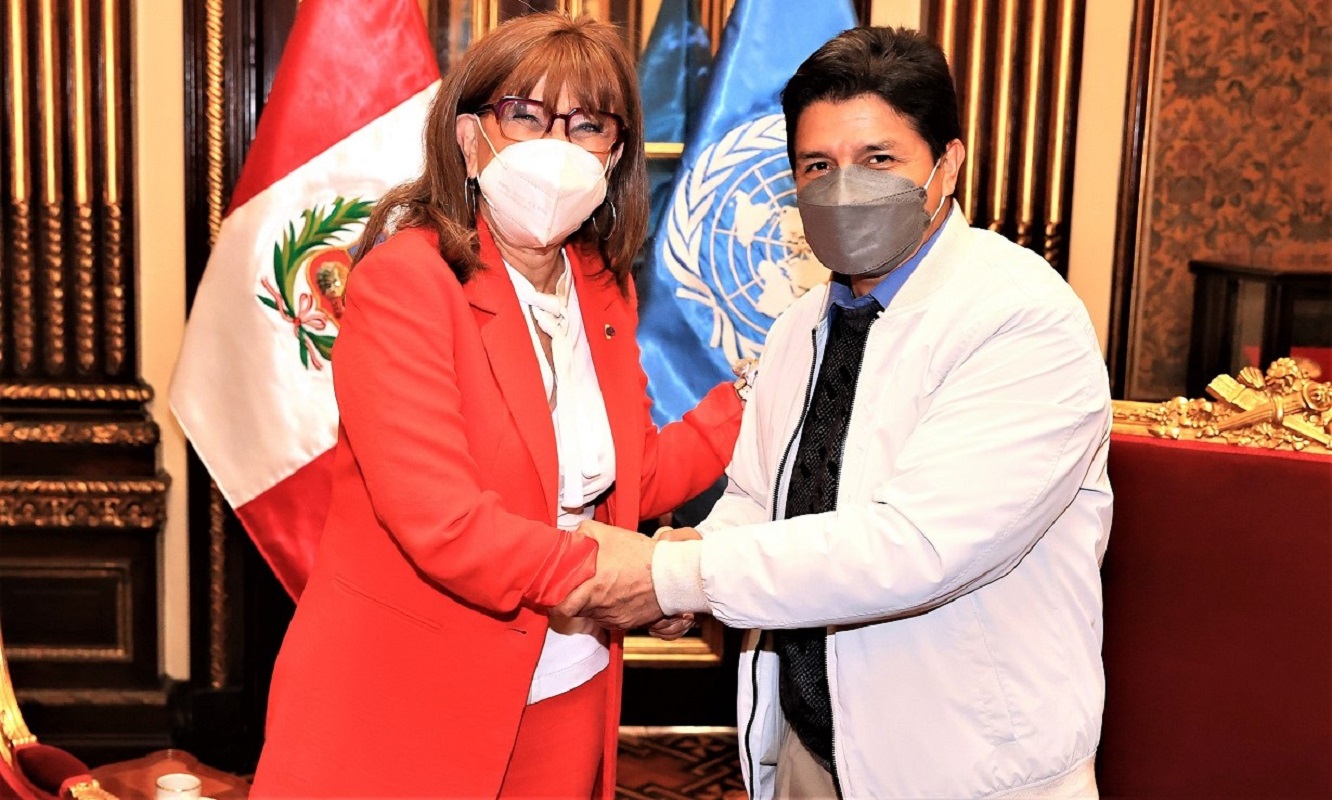 Secretaria general de la Conferencia ONU sobre Comercio y Desarrollo, Rebeca Grynspan y jefe de Estado Pedro Castillo, lograr importantes acuerdos.