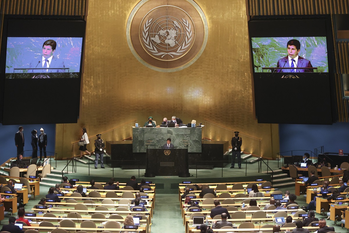 Presidente Pedro Castillo reafirmó en la ONU la tesis de defensa del principio de No Agresión y respeto al territorio de los Estados.