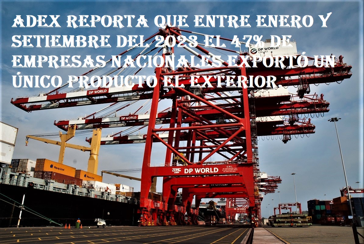 ADEX reporta que entre enero y setiembre del 2023 el 47% de empresas nacionales exportó un único producto el exterior.
