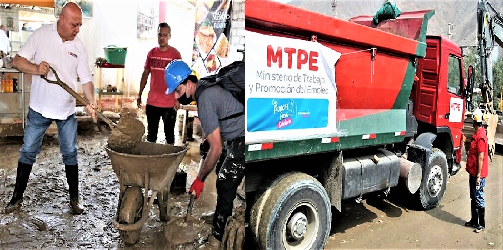 El llamado ministro del pueblo, Alfonso Adrianzén (MTPE), muchos empleos temporales para obras por lluvias en Cieneguilla.