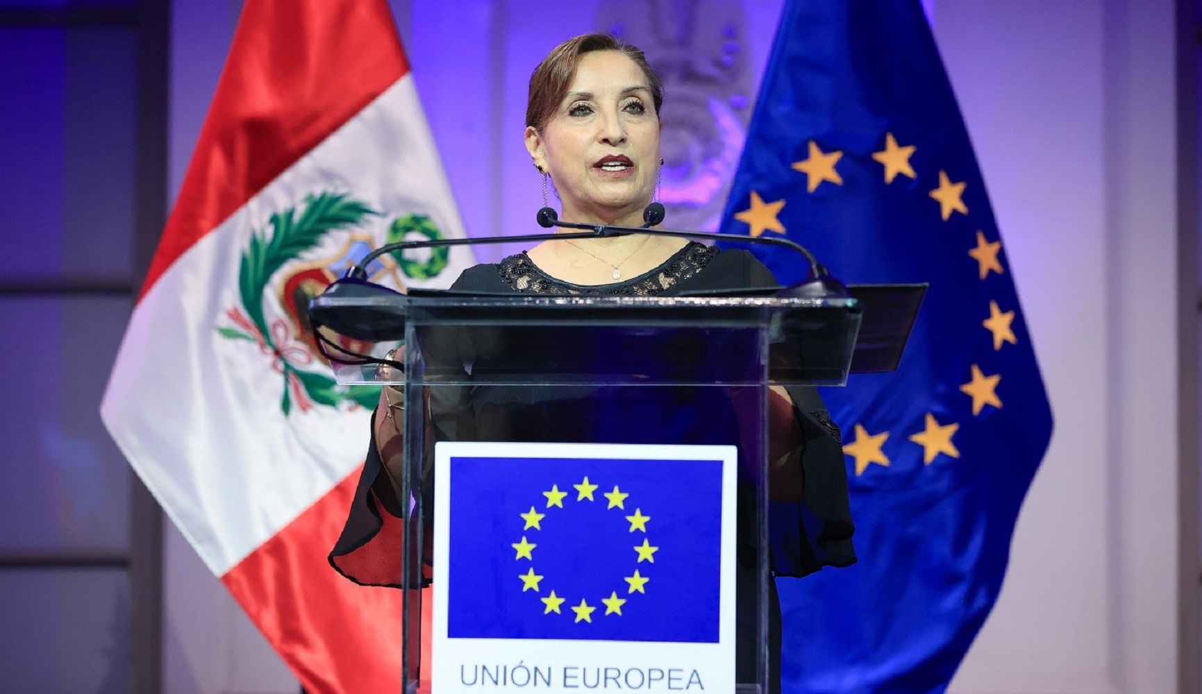 Mandataria Boluarte indicó que somos un país confiable, estable y con reglas claras; durante actos celebratorios por el Día de Europa.