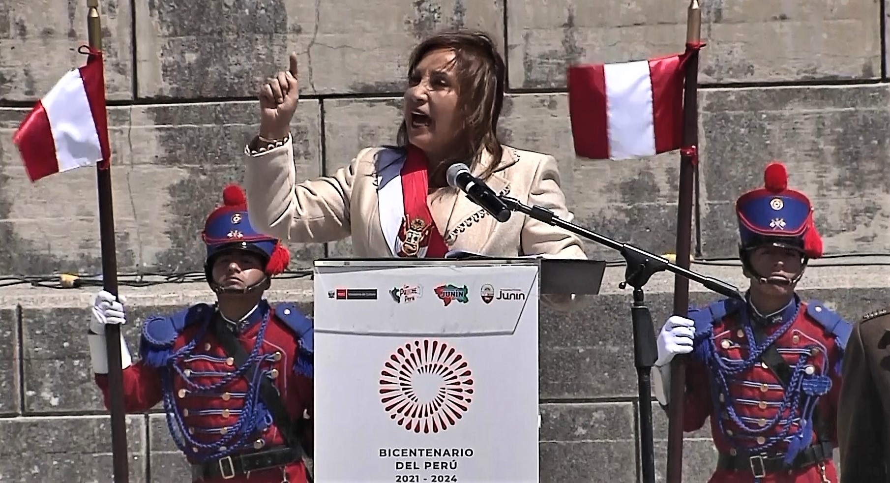 Jefa de Estado, Dina Boluarte Zegarra, preside y lidera, actos conmemorativos del 199° aniversario de la Batalla de Junín.
