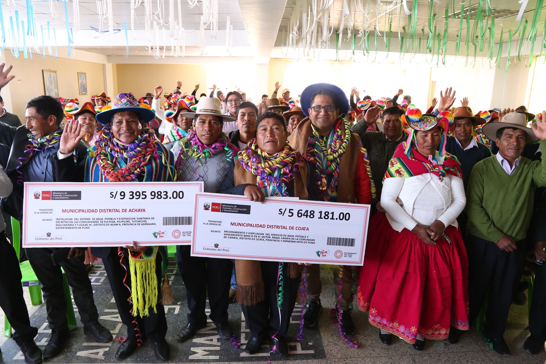 Ministerio de Vivienda financia obras esperadas por años, de agua y saneamiento por S/ 15 millones en zonas rurales de Coata y Achaya, región Puno.