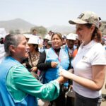 Más de 100 mil habitantes de VMT se beneficiarán con obras de agua, alcantarillado, pistas y veredas, indicó la ministra Hania Pérez de Cuéllar.