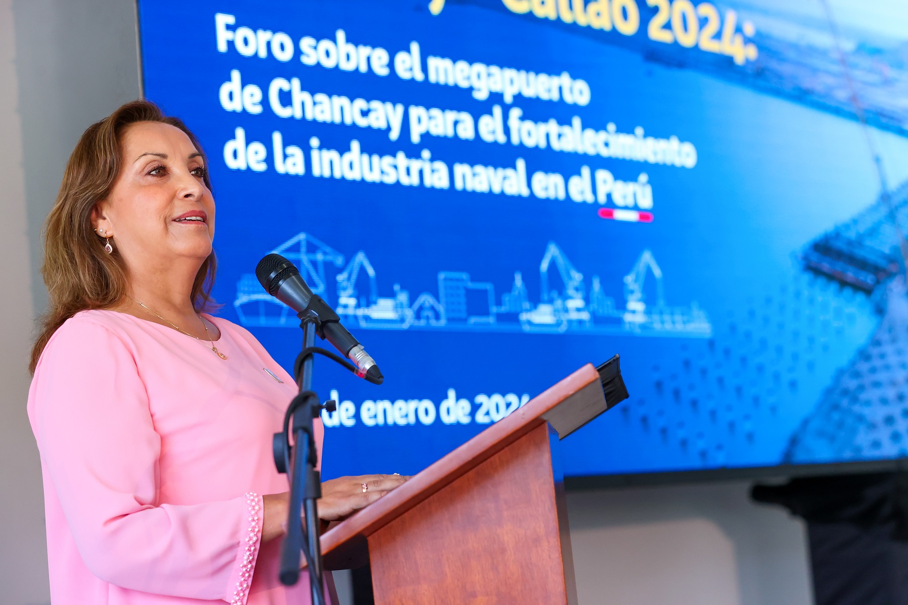 Presidenta Boluarte: Perú va camino a ser el centro logístico (hub) portuario de Sudamérica con el megapuerto de Chancay.