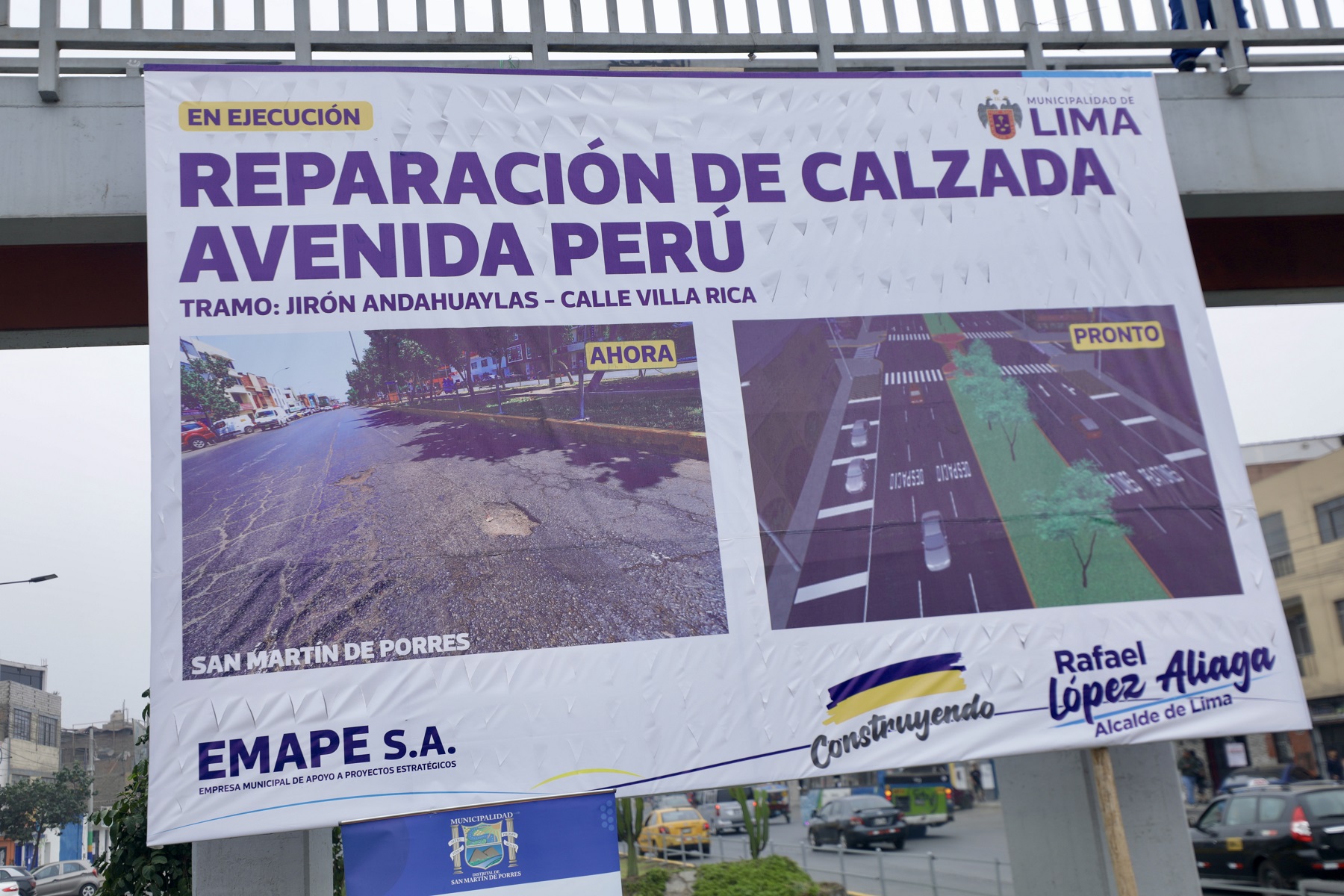 Reparación de pistas y calzadas en la Avenida Perú, se hará una renovación total de esta importante vía en la parte norte de Lima Metropolitana.