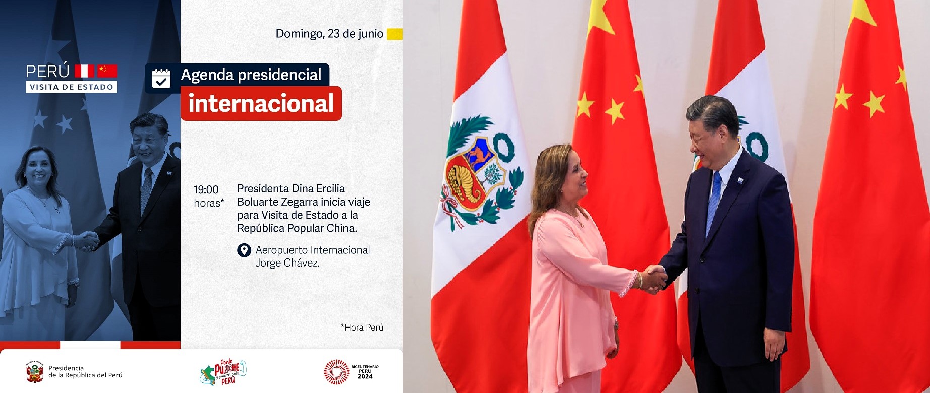 Presidenta Dina Boluarte, por varios días inicia Visita de Estado a la República Popular China, atendiendo invitación de su presidente Xi Jinping.