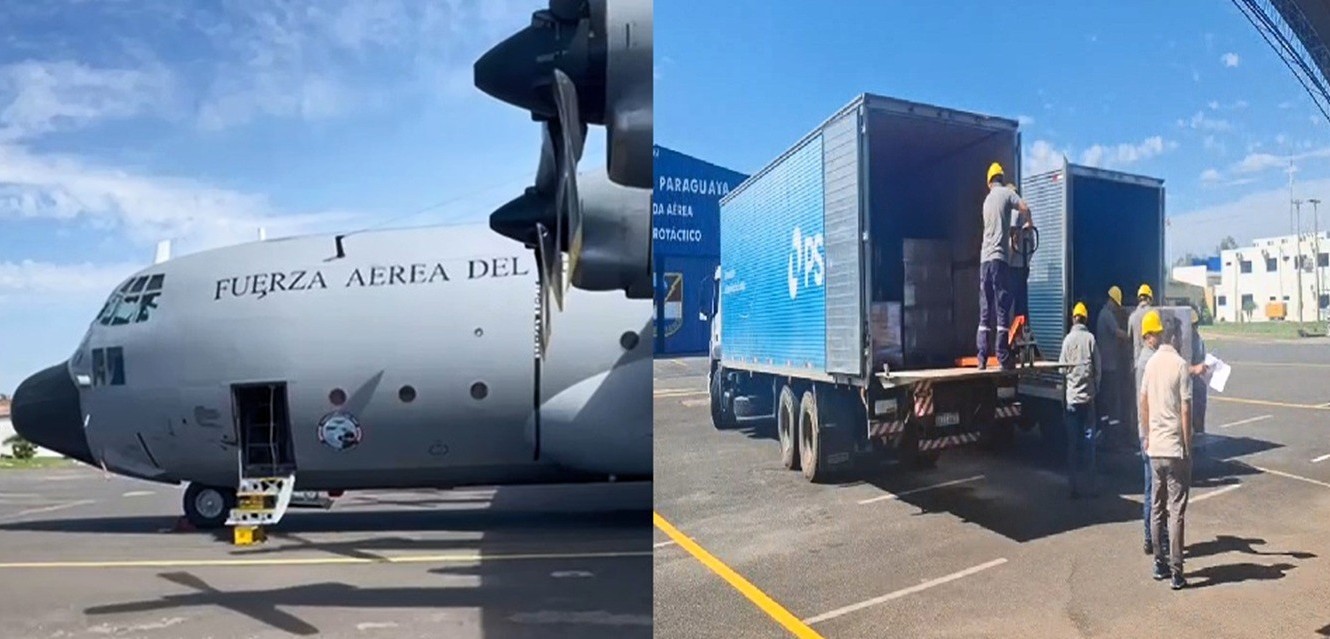 Esta noche llega primera carga que Cancillería ha gestionado con el Gobierno de Paraguay consistente en la donación de 250 mil unidades de suero fisiológico.