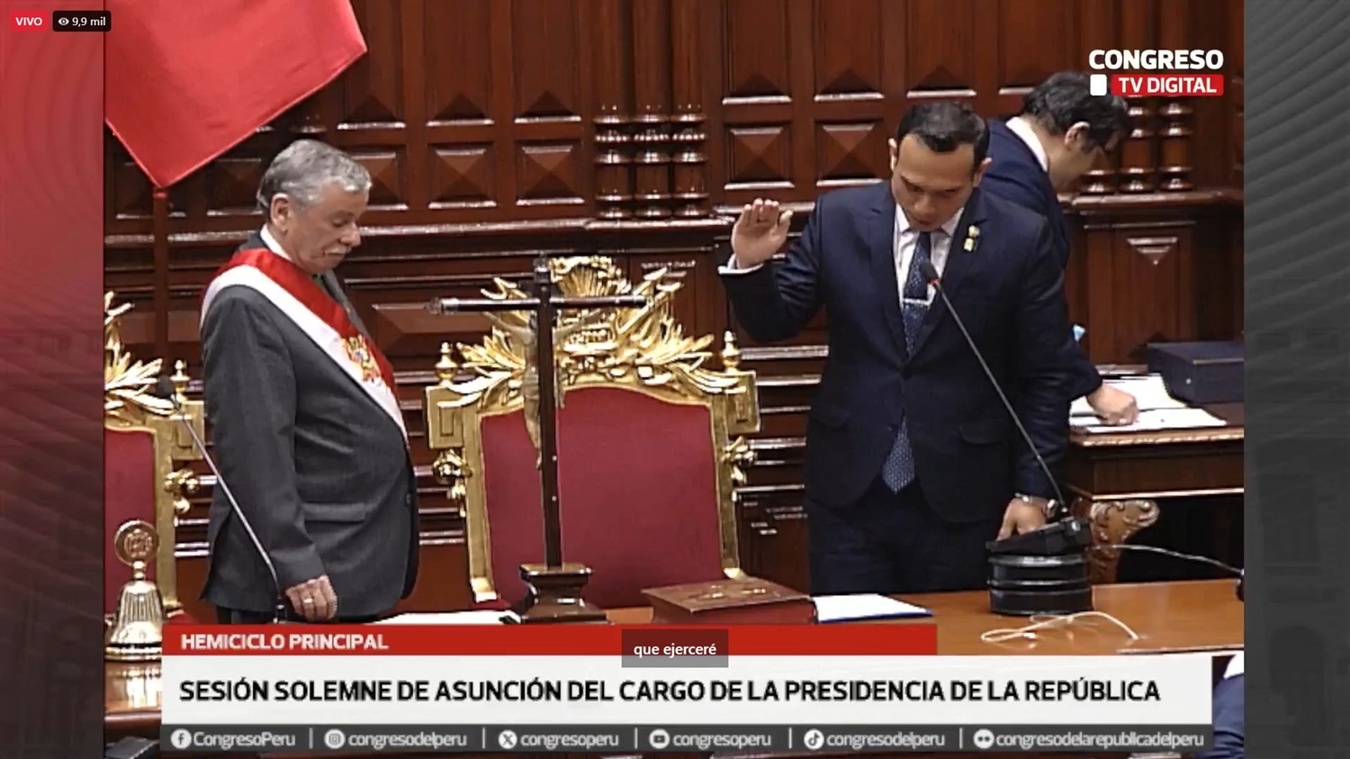 Perú: José Jerí Oré asumió la presidencia (Transitoria) de la república de la nación.