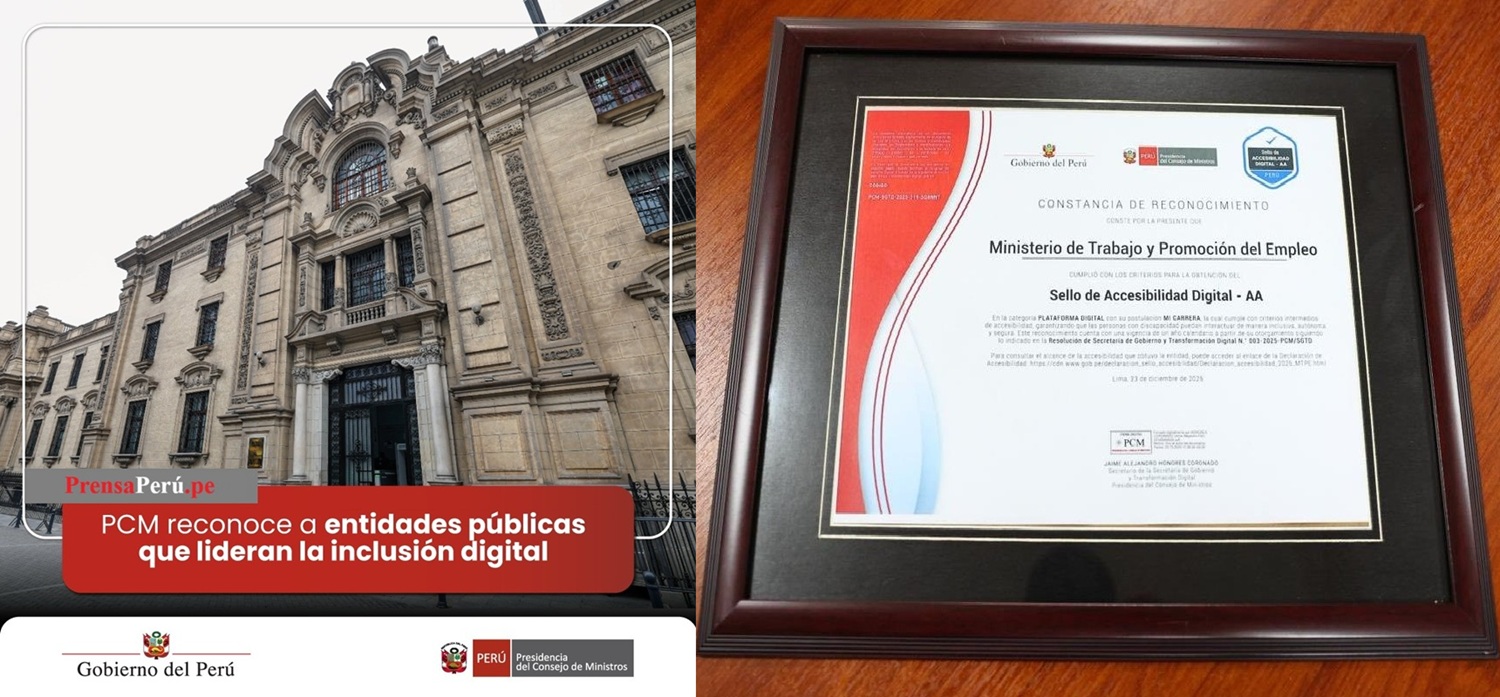 Perú: "Sello de Accesibilidad Digital 2025", 7 entidades públicas lideran el camino hacia un Estado digital inclusivo.