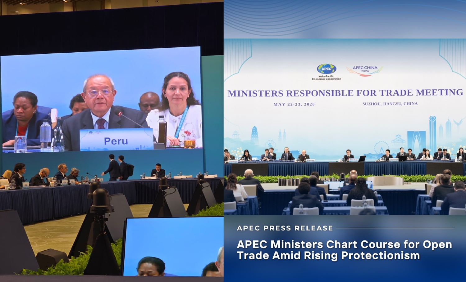 APEC 2026 Suzhou-Chia: "Perú reafirma su compromiso firme con una región Asia-Pacífico abierta, integrada y moderna para el futuro del comercio regional".