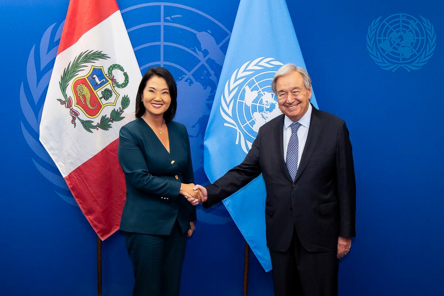 Keiko Fujimori expone prioridades del Perú ante el secretario general de la ONU. Las Naciones Unidas saluda al Perú como bastión del multilateralismo. El contenido íntegro de la respuesta de Guterres aún no se ha divulgado.