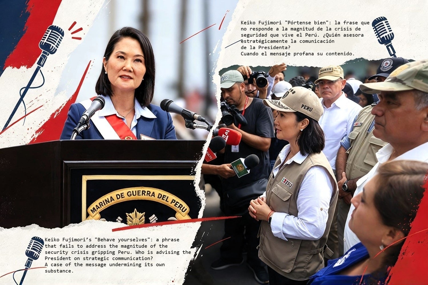 Keiko Fujimori "Pórtense bien": la frase que no responde a la magnitud de la crisis de seguridad que vive el Perú. ¿Quién asesora estratégicamente la comunicación de la Presidenta? Cuando el mensaje profana su contenido.